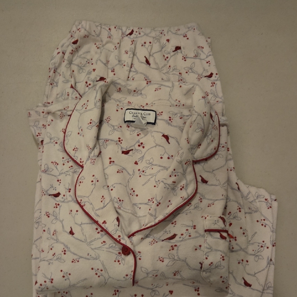 Charming Cream and Red Women's Pajama Set